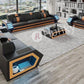 Hunky Modern leatherite Smart Sofa Set With Led Ambient Lights and Storage