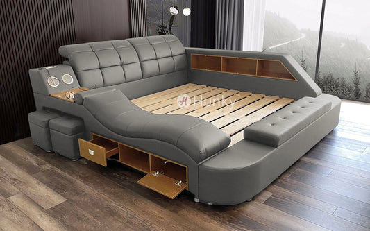 Hunky Futuristic Multifunctional Smart Bed With Massage Chair and Speakers