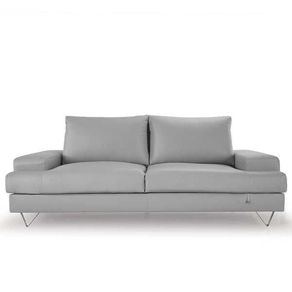 Hunky leatherette 3 Seater Sofa Set with Wooden Frame, Stainless Steel Legs and 2 USB Ports