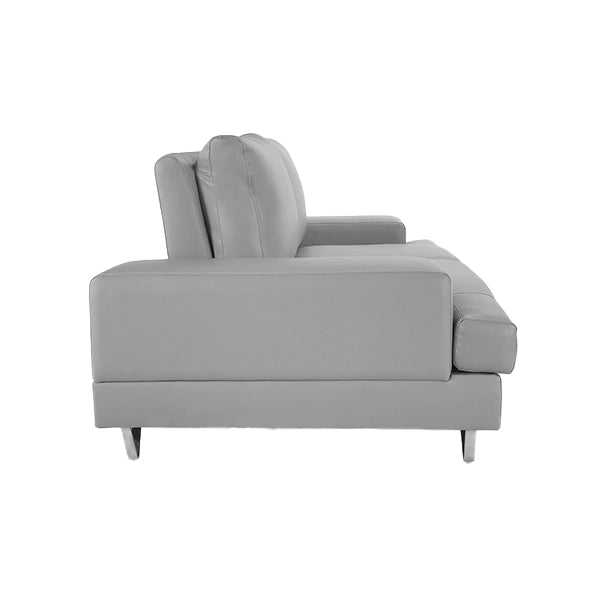 Hunky leatherette 3 Seater Sofa Set with Wooden Frame, Stainless Steel Legs and 2 USB Ports