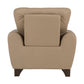 Hunky Leatherette Plush Cushioning 3 Seater Sofa Set with Wooden Frame and Legs