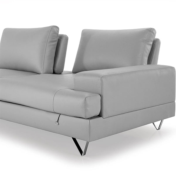 Hunky leatherette 3 Seater Sofa Set with Wooden Frame, Stainless Steel Legs and 2 USB Ports