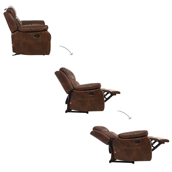 Hunky Modern 3 Seater Nappa Aire Leather Manual Recliner Sofa Set