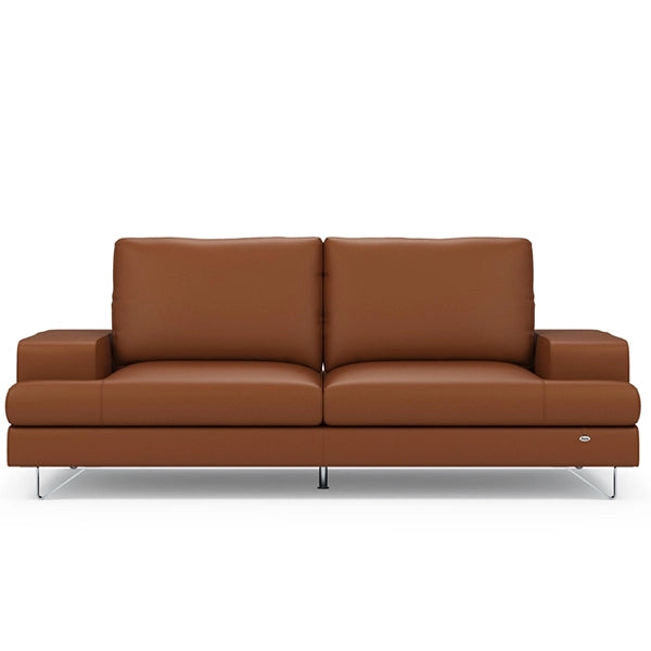 Hunky leatherette 3 Seater Sofa Set with Wooden Frame, Stainless Steel Legs and 2 USB Ports