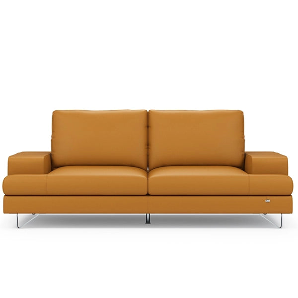 Hunky leatherette 3 Seater Sofa Set with Wooden Frame, Stainless Steel Legs and 2 USB Ports