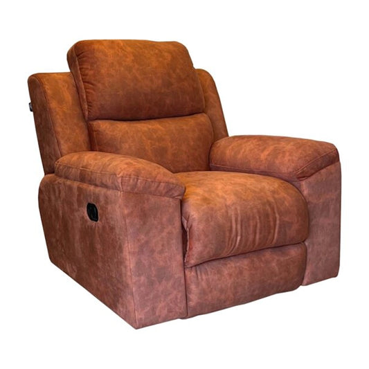 Hunky Soft Suede Fabric Manual Recliner Sofa