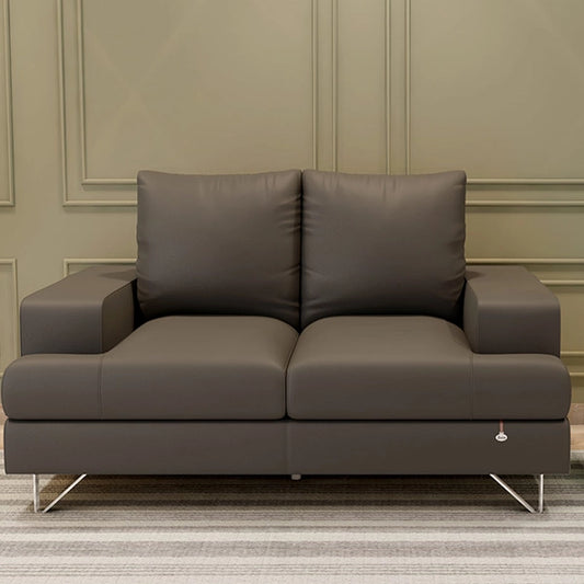 Hunky leatherette 3 Seater Sofa Set with Wooden Frame, Stainless Steel Legs and 2 USB Ports