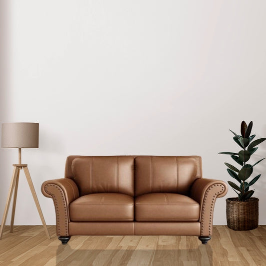 Hunky Modern leatherette Rolled Arm 2 Seater Sofa Set With Wooden Frame