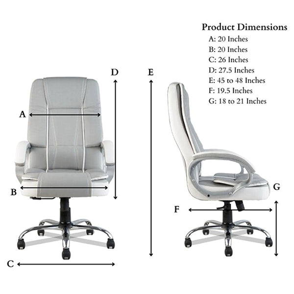 Hunky Ergonomic High Back Revolving Boss Chair with Fixed Armrest