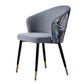 Hunky Modern Velvet Puffy Chair With Embroidered Backrest and Metal legs