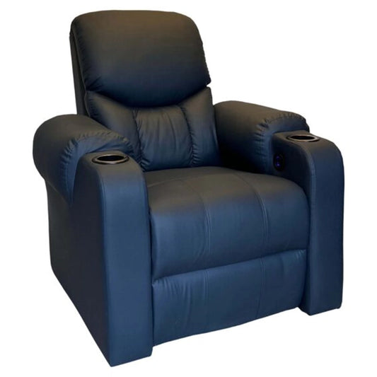 Hunky Motorized Leatherite Recliner Sofa With Cup Holder