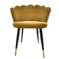 Hunky Curved Back Velvet Puffy Chair with Metal Legs