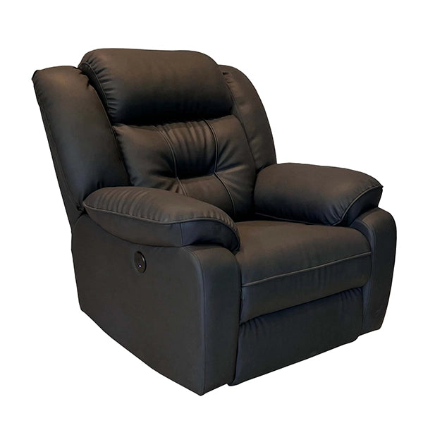 Hunky Soft Faux Leather Motorized Recliner Sofa with Rocking and Swivel
