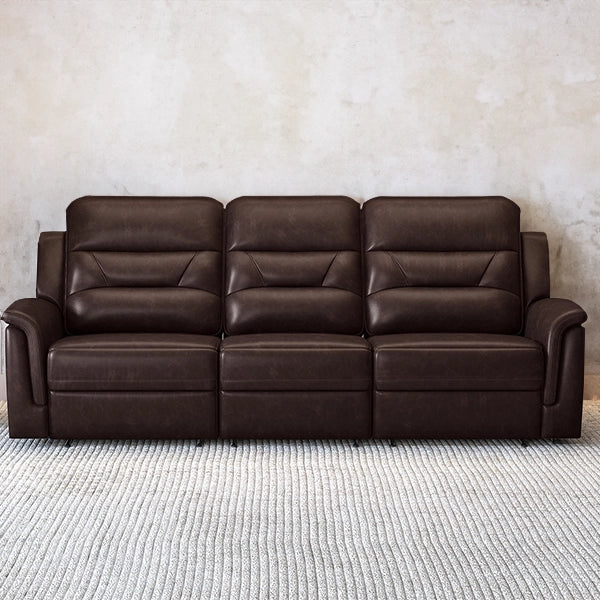 Hunky Modern Leatherette 3 Seater Power Recliner Sofa Set With 2 USB Ports