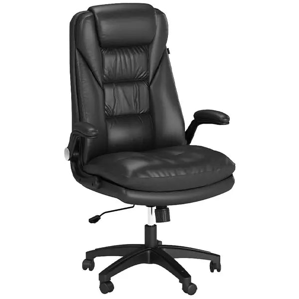 Hunky Pu leather Office Executive Director Chair with Flip Up Arms and Soft Neck Support