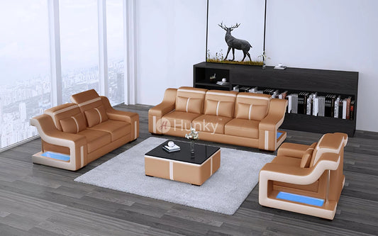 Hunky Modern Smart Sofa Set With Ambient Led Lights