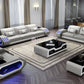 Hunky Modern Leather Dual Tone Smart Sofa Set with Cup Holder and Multi-Color Ambient light