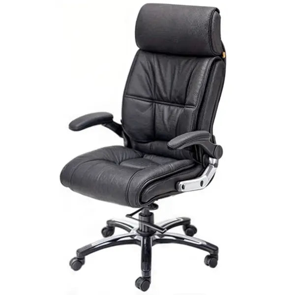 Hunky High Back Leatherette Office Executive Boss Chair with Height Adjustment and Metal Base