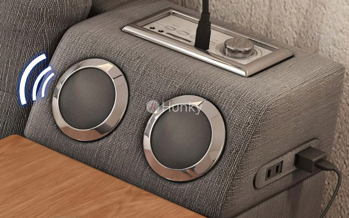 Hunky Futuristic Multifunctional Smart Bed With Massage Chair and Speakers