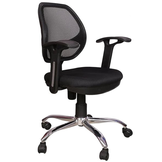 Hunky Medium Back Mesh Office Executive Chair with Armrest and Chrome base