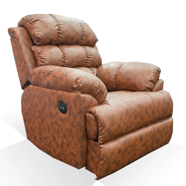 Hunky Faux Leather Motorized Recliner Sofa with Ultra Soft Cushion