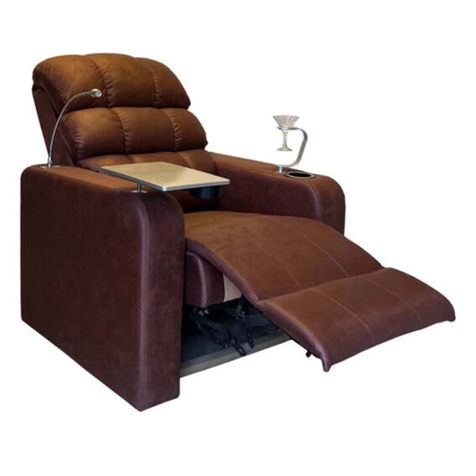 Hunky Motorized Boxed Design Recliner Sofa with Swivel Tray and Cup Holder