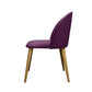 Hunky Round Back Puffy Chair with Velvet Upholstery and Wooden legs