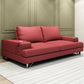 Hunky leatherette 3 Seater Sofa Set with Wooden Frame, Stainless Steel Legs and 2 USB Ports