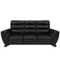 Hunky Leatherette Stylish 3 Seater Sofa Set With Wooden Frame and Wooden Legs