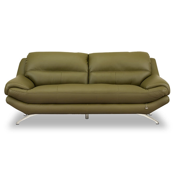 Hunky 3 Seater Modern Leatherette Sofa Set With Wooden Frame and Metal Legs