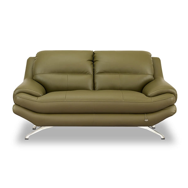 Hunky 3 Seater Modern Leatherette Sofa Set With Wooden Frame and Metal Legs