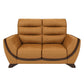 Hunky Leatherette Stylish 3 Seater Sofa Set With Wooden Frame and Wooden Legs