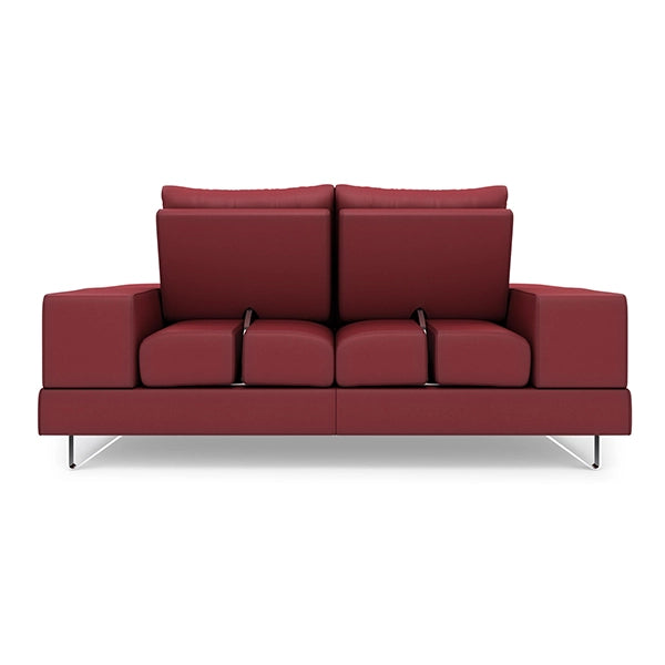 Hunky leatherette 3 Seater Sofa Set with Wooden Frame, Stainless Steel Legs and 2 USB Ports