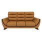 Hunky Leatherette Stylish 3 Seater Sofa Set With Wooden Frame and Wooden Legs