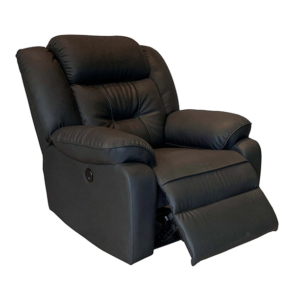 Hunky Soft Faux Leather Motorized Recliner Sofa with Rocking and Swivel