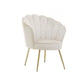 Hunky Velvet Touch Winged Back Puffy Chair with Armrest and Metal Legs