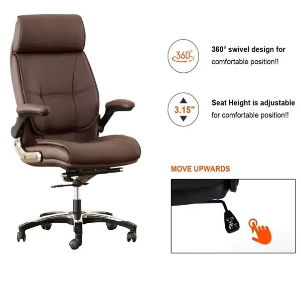 Hunky Ergonomic Revolving Leatherette High Back Office Executive chair with Height Adjustment