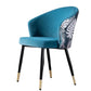 Hunky Modern Velvet Puffy Chair With Embroidered Backrest and Metal legs