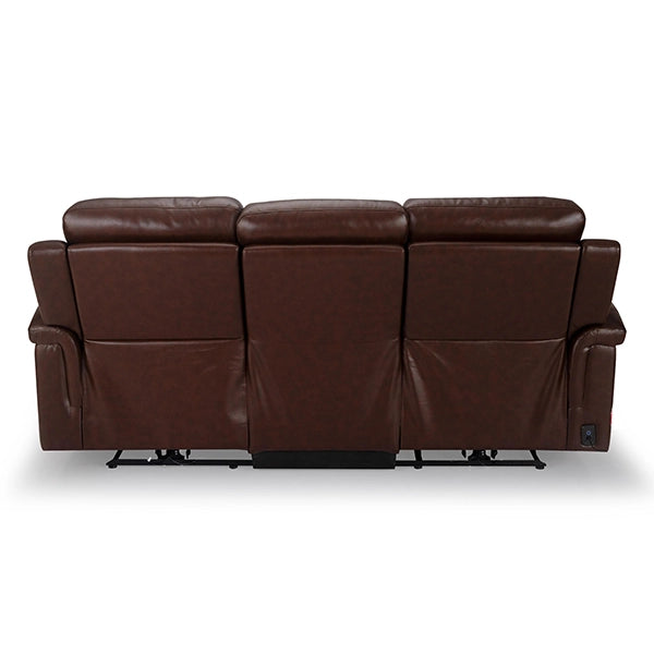 Hunky Modern Leatherette 3 Seater Power Recliner Sofa Set With 2 USB Ports