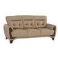 Hunky Leatherette Plush Cushioning 3 Seater Sofa Set with Wooden Frame and Legs