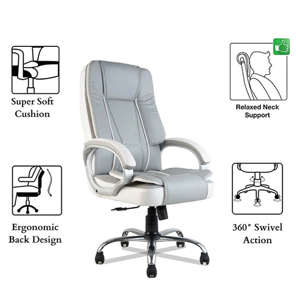 Hunky Ergonomic High Back Revolving Boss Chair with Fixed Armrest