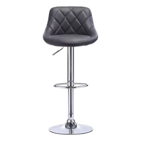 Hunky Leatherette Zig Zag Pattern Bar Stool With Height Adjustment