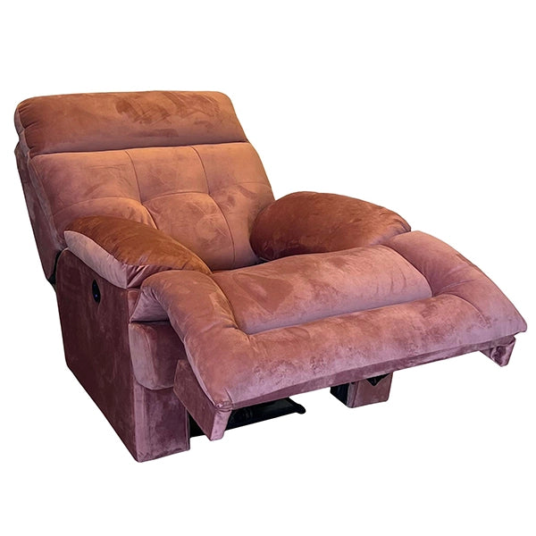 Hunky Soft Touch Velvet Recliner Sofa with Cushioned Back