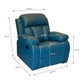 Hunky Small Grain Faux Leather Manual Recliner Sofa with Medium Soft Cushion