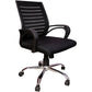 Hunky  Ergonomic Medium Back Linen Fabric Office Employee chair with Adjustable height and Chrome Base