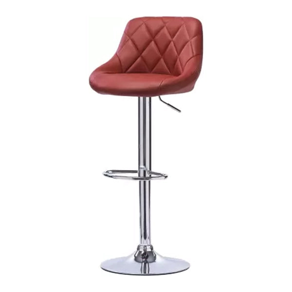 Hunky Leatherette Zig Zag Pattern Bar Stool With Height Adjustment