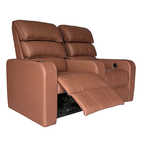 Hunky Motorized Leatherite Recliner Sofa with Cup Holder
