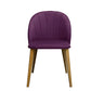 Hunky Round Back Puffy Chair with Velvet Upholstery and Wooden legs