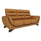 Hunky Leatherette Stylish 3 Seater Sofa Set With Wooden Frame and Wooden Legs