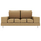 Hunky leatherette 3 Seater Sofa Set with Wooden Frame, Stainless Steel Legs and 2 USB Ports